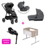 Sistema modulare Joie Passeggino Finiti + Navetta omologata auto + Ovetto reclinabile + base Isofix rotante + Culla fianco letto
