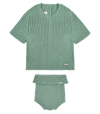 Condor - Set Neonato a Coste – Maglia Maniche Corte + Culotte