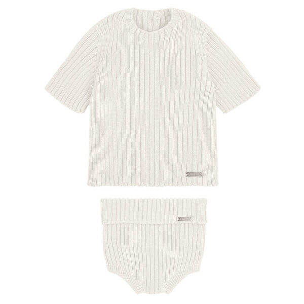 Condor - Set Neonato a Coste – Maglia Maniche Corte + Culotte