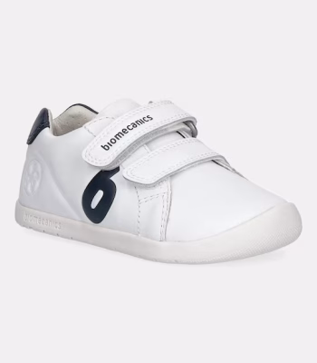 Biomecanics - Sneakers in pellle naturale con logo blu
