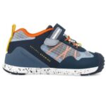 Biomecanics – Sneakers sportive blu navy con dettagli arancio