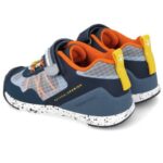 Biomecanics – Sneakers sportive blu navy con dettagli arancio