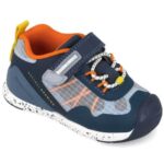 Biomecanics – Sneakers sportive blu navy con dettagli arancio
