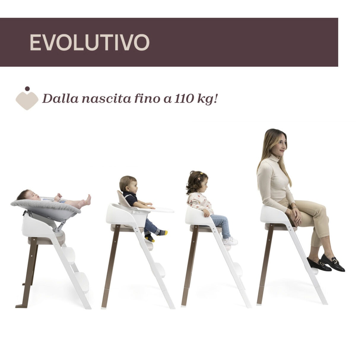 Chicco - Seggiolone evolutivo Crescendo Up + sdraietta