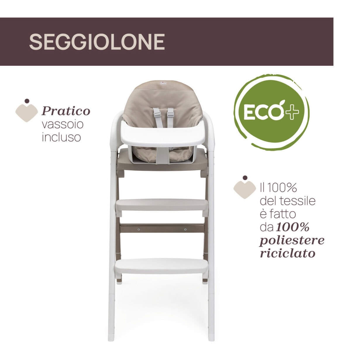 Chicco - Seggiolone evolutivo Crescendo Up + sdraietta