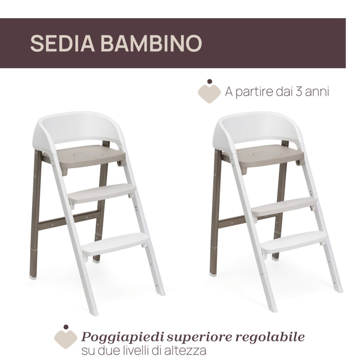 Chicco - Seggiolone evolutivo Crescendo Up + sdraietta