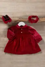 Baby vip - Abito velluto rosso