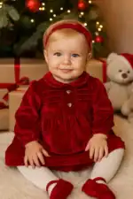 Babyvip - Abitino in velluto rosso