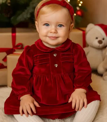 Babyvip - Abitino in velluto rosso