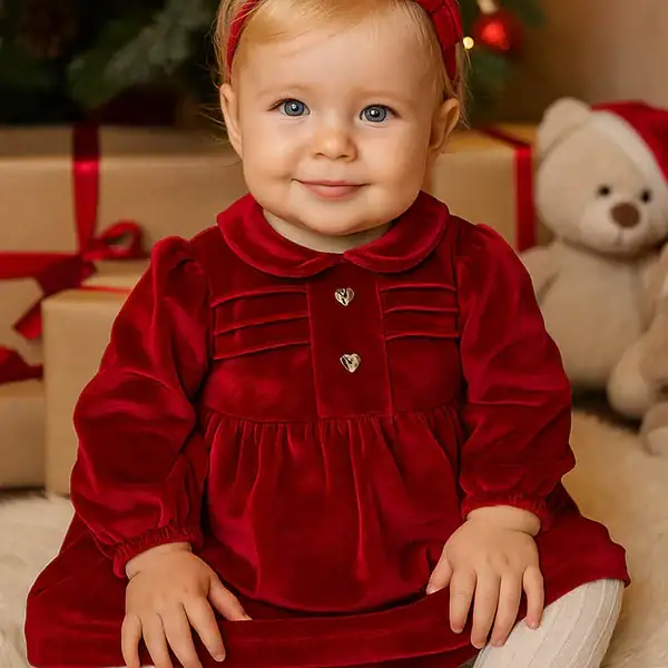 Babyvip - Abitino in velluto rosso