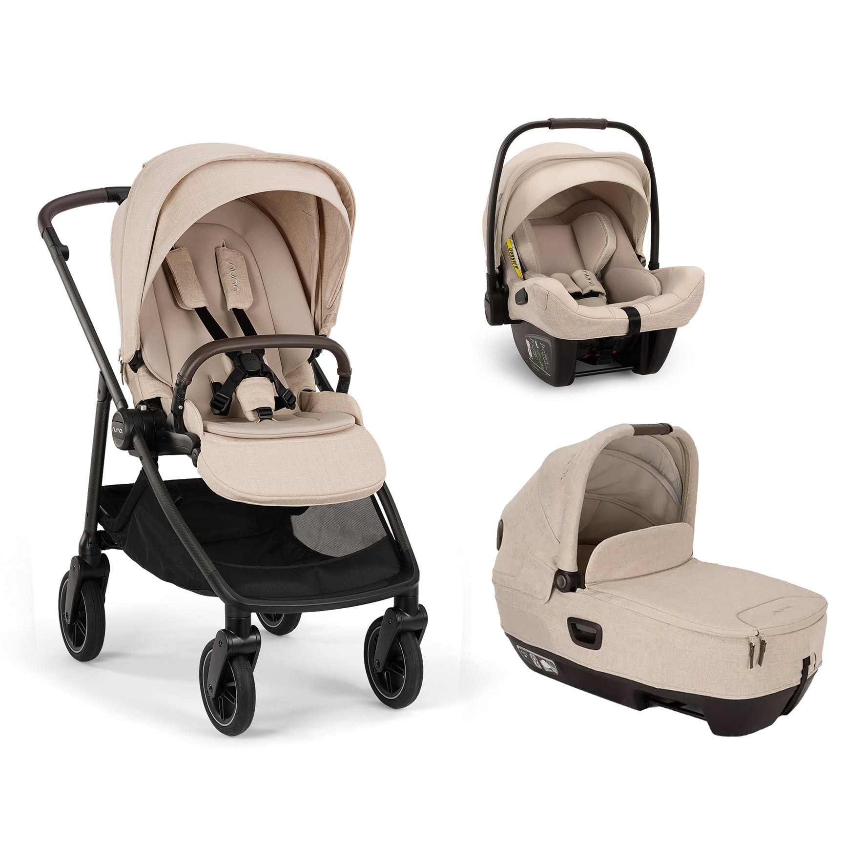 NUNA Trio Swiv Biscotti con navicella Cari e seggiolino Pipa Next NUNA – Trio Swiv Biscotti con navicella Cari Next e seggiolino auto Pipa Next - immagine 1