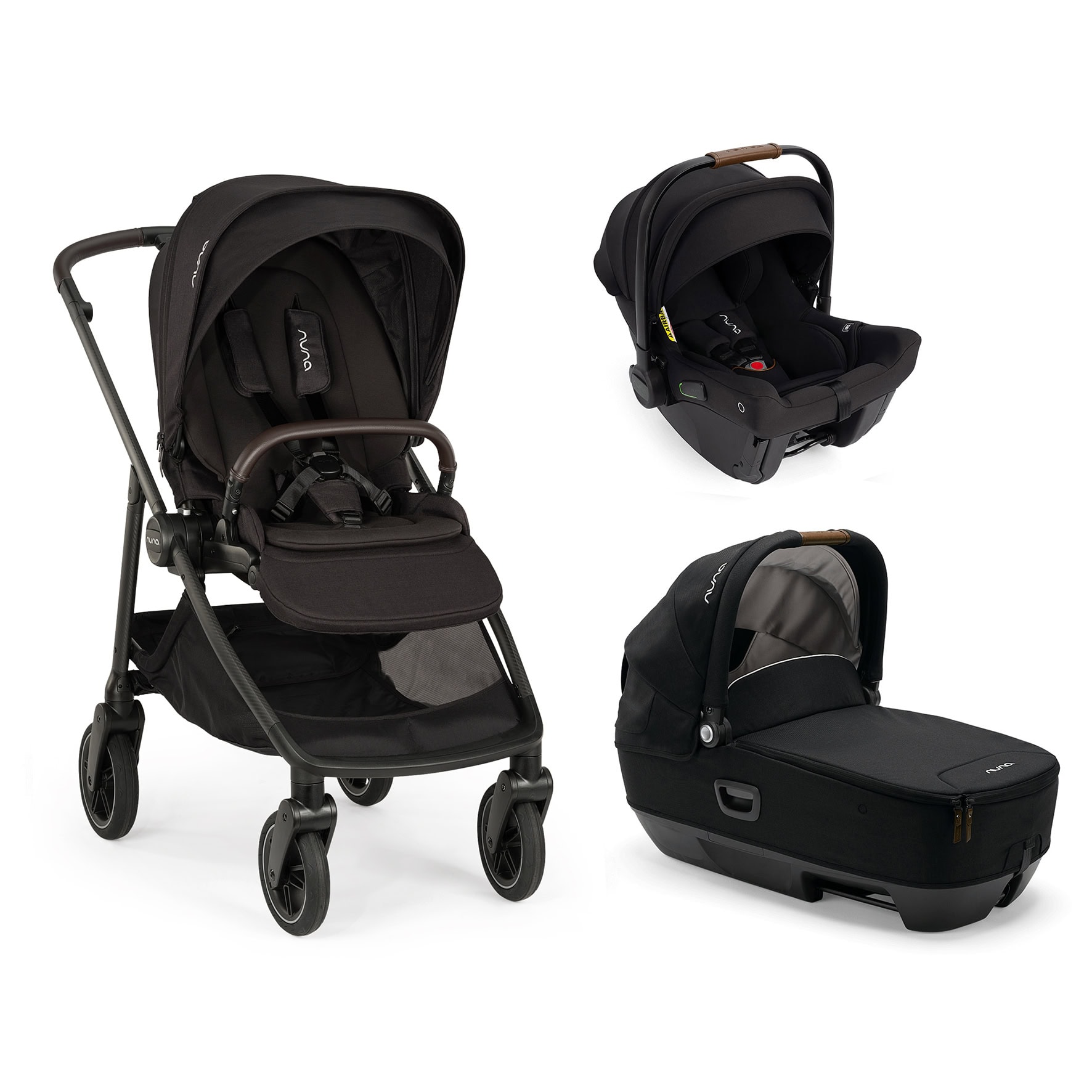 NUNA Trio Swiv Caviar con navicella Cari Next e seggiolino Pipa Urbn NUNA – Trio Swiv Caviar con navicella Cari Next e seggiolino auto Pipa Urbn - immagine 1