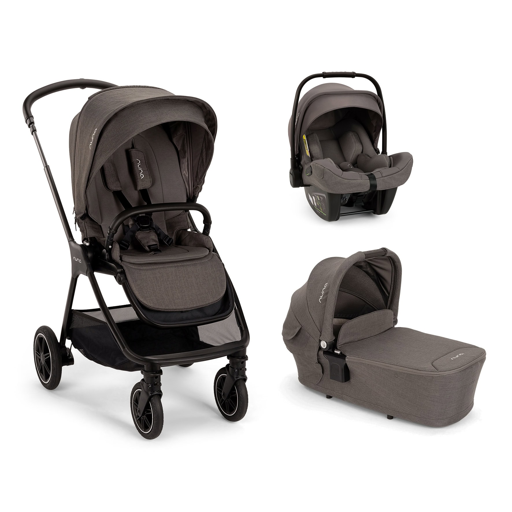 NUNA – Trio Triv Next Thunder con navicella Lytl e seggiolino auto Pipa Next