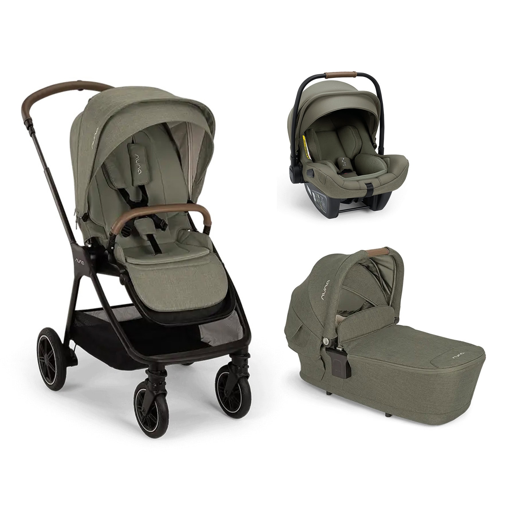 NUNA – Trio Triv Next Pine con navicella Lytl e seggiolino auto Pipa Next