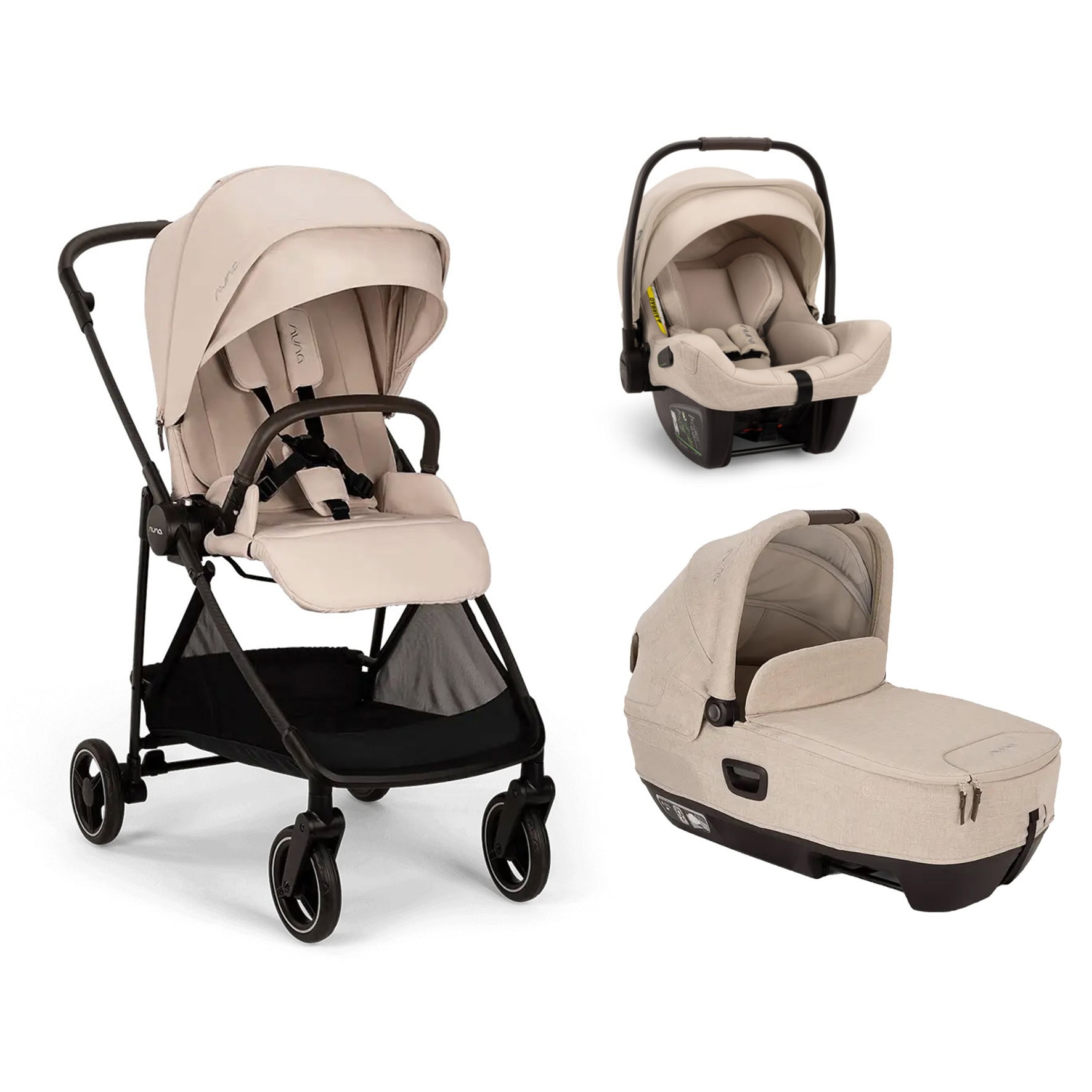 NUNA – Trio IXXA Next Biscotti con Navicella Cari Next e Seggiolino auto Pipa Next