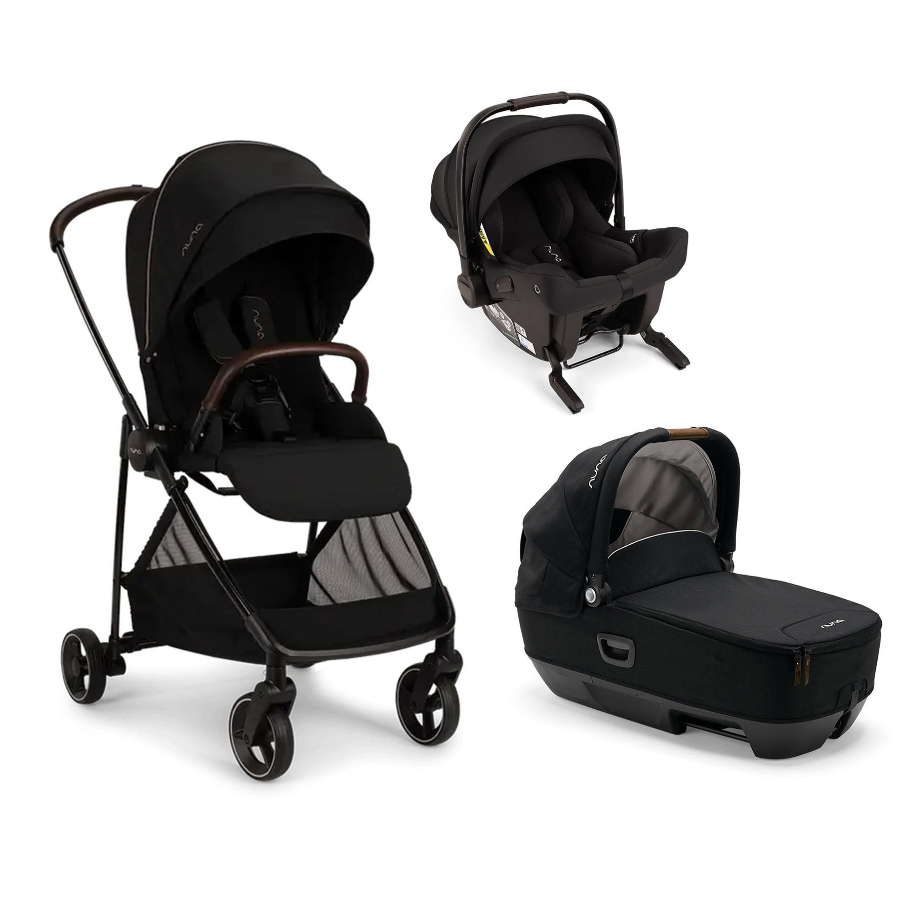 Trio IXXA Next Caviar con navicella Cari Next e seggiolino auto Pipa Urbn NUNA – Trio IXXA Next Caviar con navicella Cari Next e seggiolino auto Pipa Urbn - immagine 1