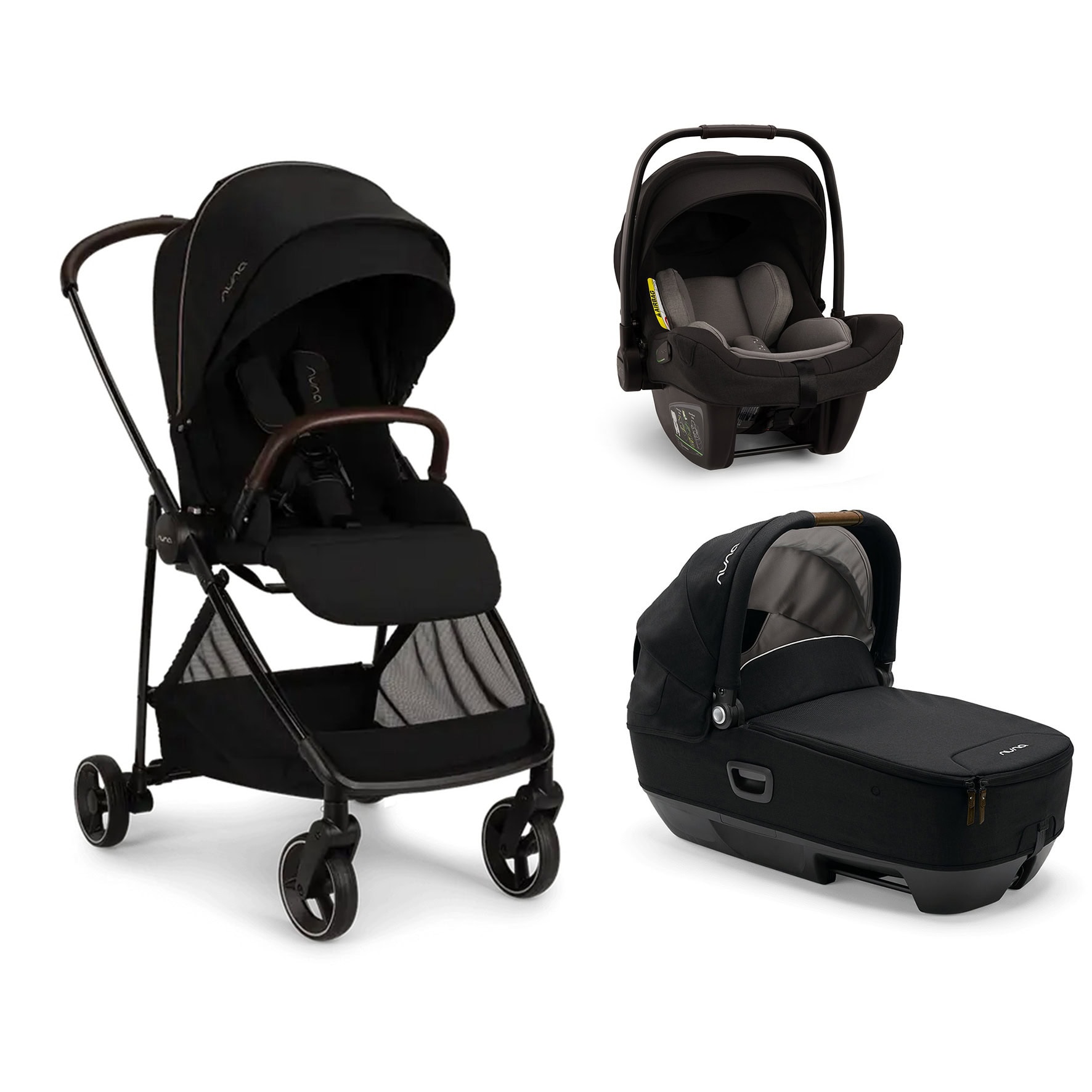 Trio IXXA Next CaviarCari Next e Pipa Next NUNA – Trio IXXA Next Caviar con Navicella Cari Next e Seggiolino auto Pipa Next - immagine 1