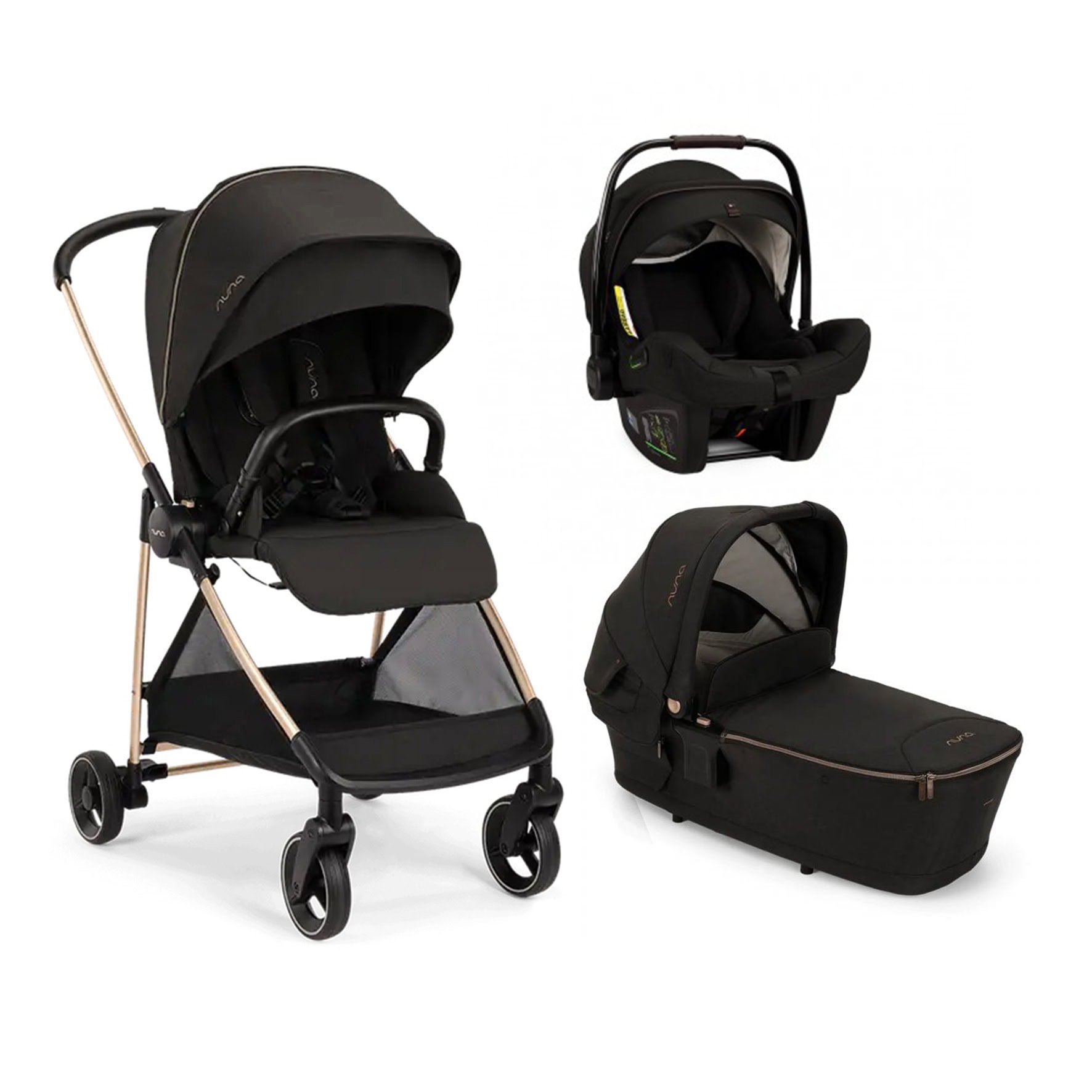 NUNA – Trio IXXA Next Riveted Rose con navicella Lytl e seggiolino auto Pipa Next