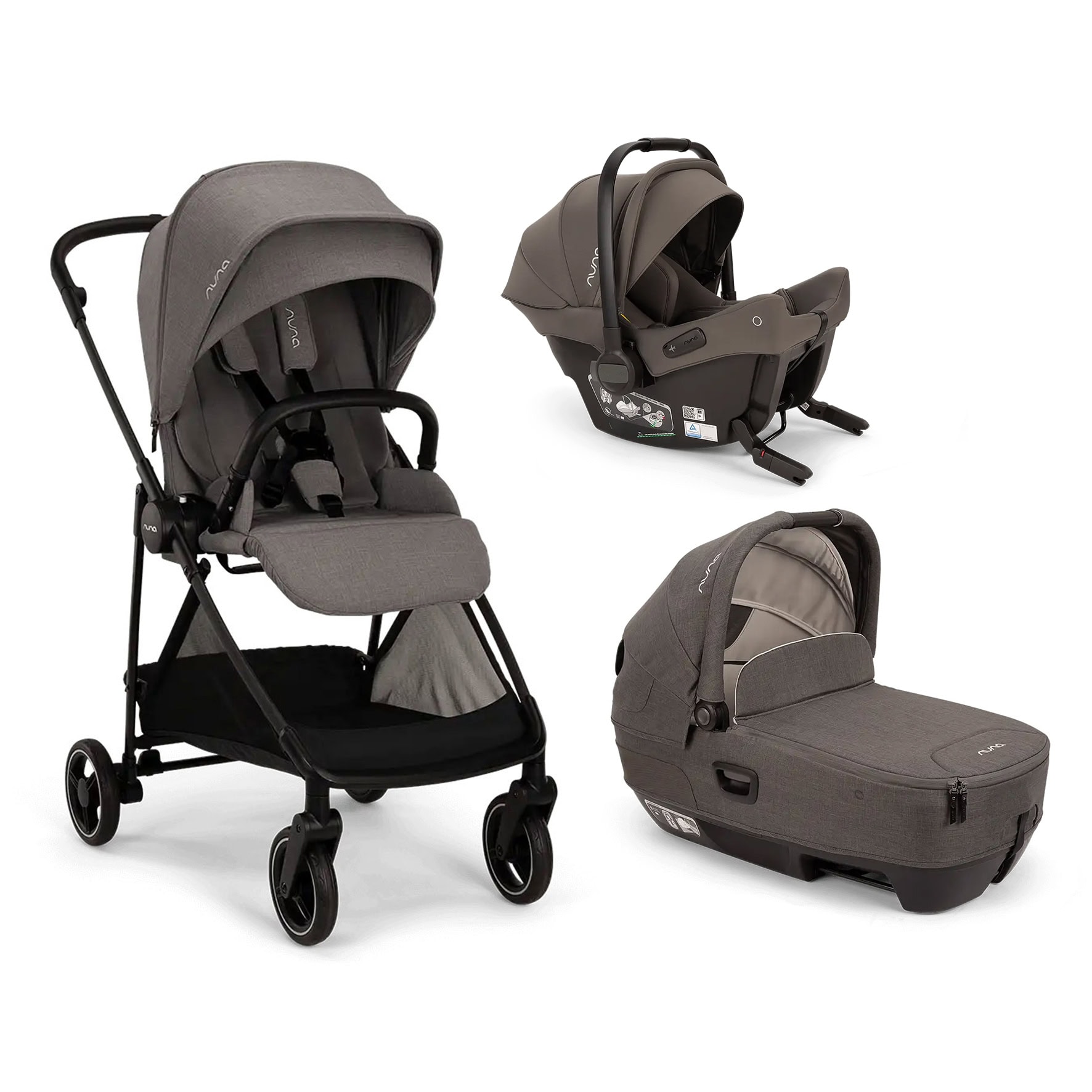 NUNA – Trio IXXA Next Thunder con navicella Cari Next e seggiolino auto Pipa Urbn