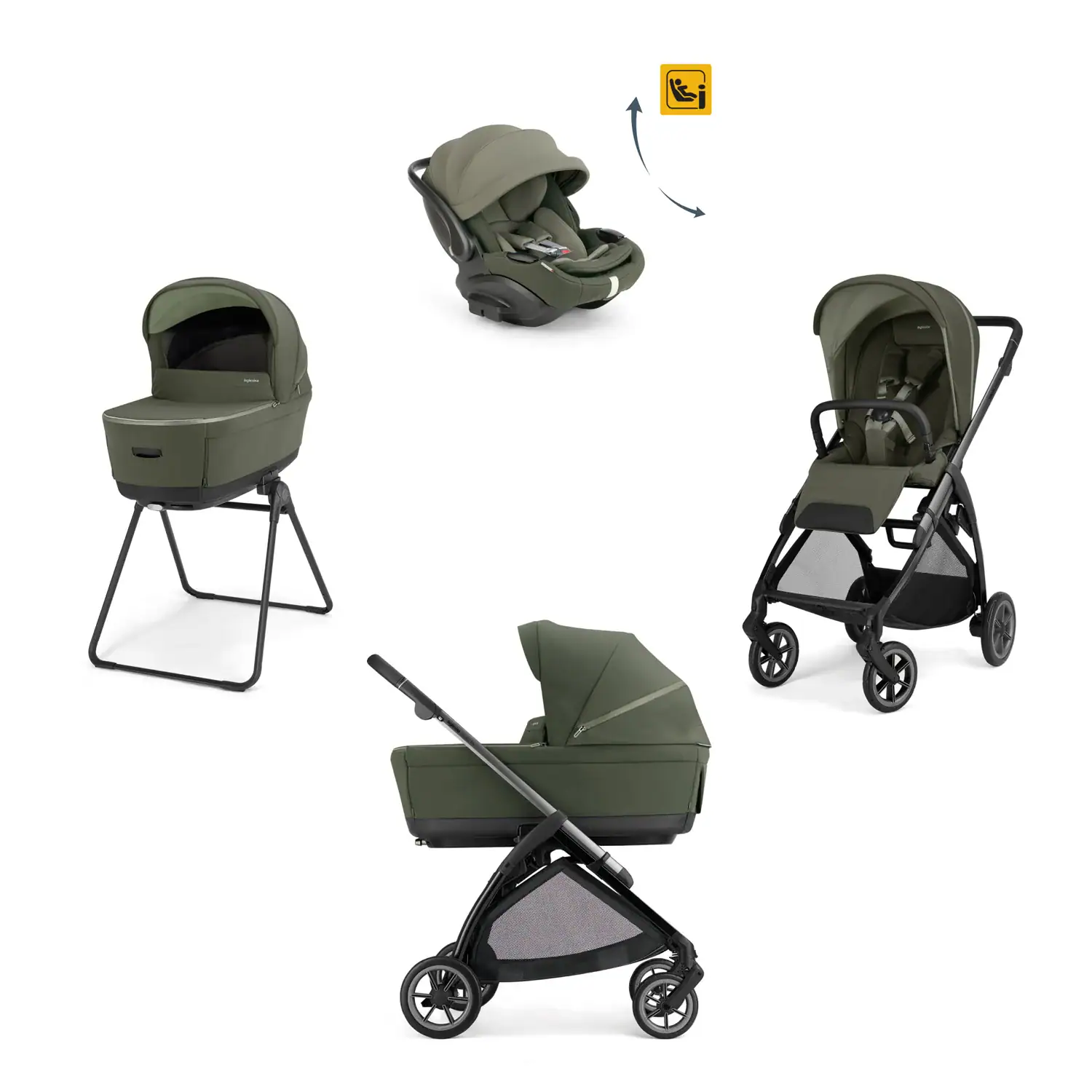 INGLESINA – System Quattro Electa Loft Green con Darwin Infant Recline Evo