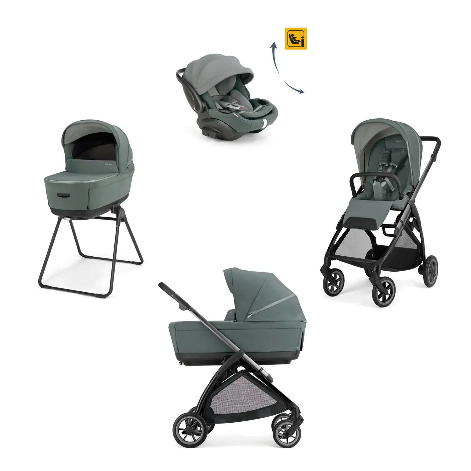 INGLESINA – System Quattro Electa Studio Grey con Darwin Infant Recline Evo