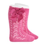 Condor &ndash; Calze alte traforate in cotone con fiocco - immagine 7