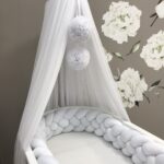 BBDOR PARIS - Asta e velo zanzariera bianco con pon pon