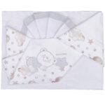 Andy & Helen - Set 3 Pezzi Lenzuolino Carrozzina Ricamato 100% Cotone