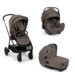 NUNA &ndash; Trio Triv Next Chestnut con navicella Cari next e seggiolino auto Arra Flex