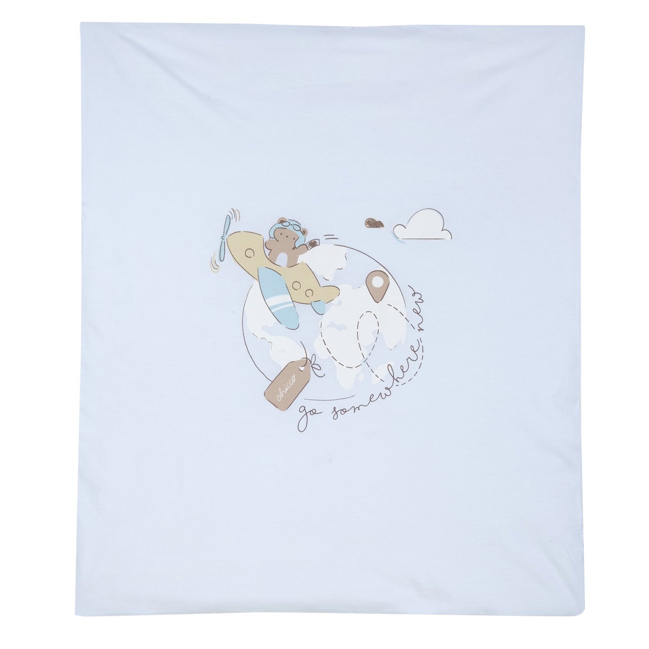 copertina baby neutra Chicco - Coperta carrozzina Jersey di Cotone Azzurra - immagine 1