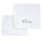 Chicco - Set 2 Pezzi Lenzuola Carrozzina in Cotone Fiori Delicati