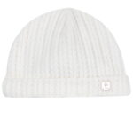 Chicco - Cappello in Ciniglia Bianco Effetto Spigato con Medaglietta Effetto Madreperla 1-3 mesi