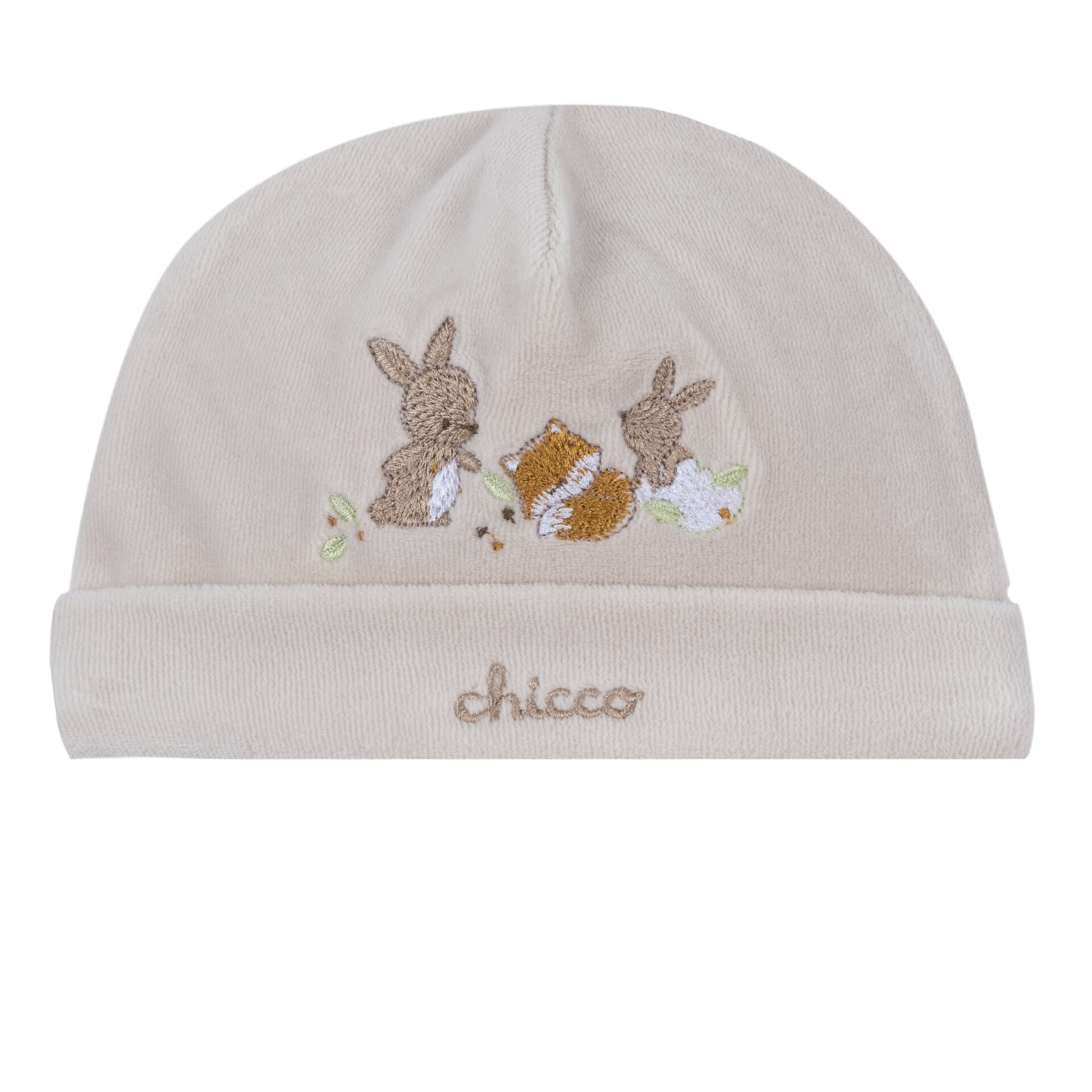 cappellino coniglietto Chicco - Cappello in Ciniglia con Ricamo Volpe e Coniglietto 1-3 mesi - immagine 1