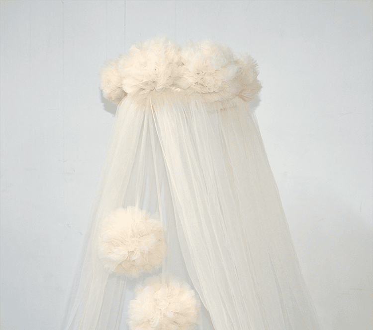 billoepallina_velo_chiffon_avorio Billo e Pallina - Velo per Lettino Chiffon - immagine 1